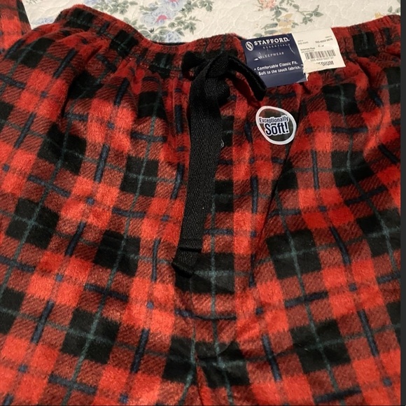 mens red plaid pajama pants